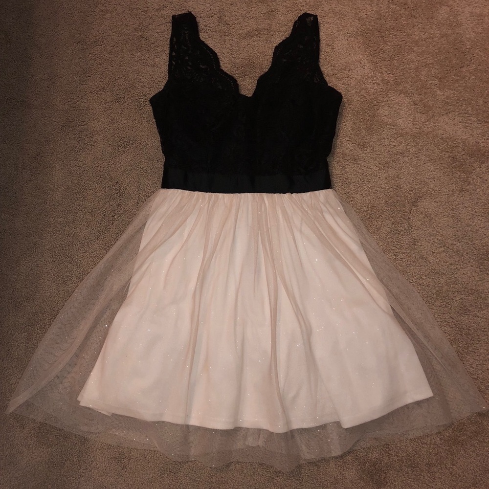 Black fit and flare dress